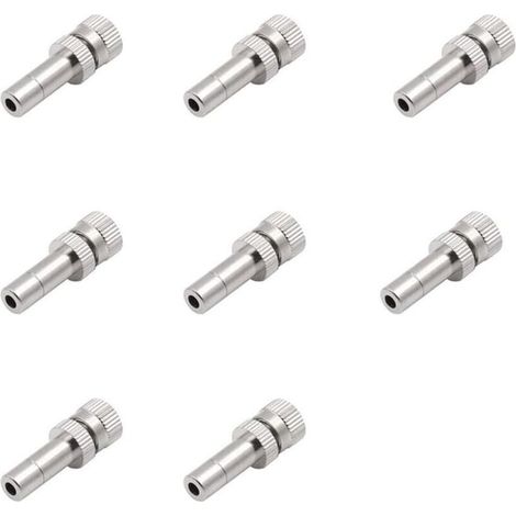 10-teilige Schnellanschluss-Nebeldüsen, 6-mm-Nebelsprühdüsen, Schnellanschluss-Sprühdüsen, für Gärten, verschiedene Düsengrößen (0,6 mm)