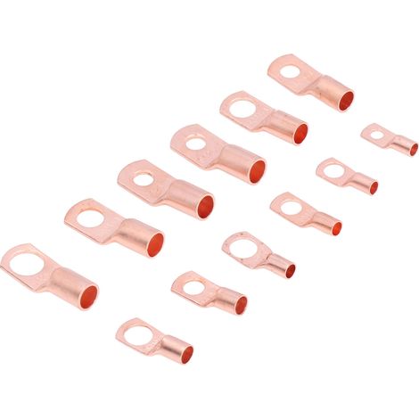 170 Pièces d'Embouts de Câble en Cuivre pour Batterie, 12 Tailles d'Embouts Annulaires pour AWG4 à AWG12, Connexions Électriques (1/5)