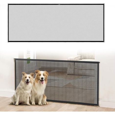 Barrière de sécurité rétractable 180 x 72 cm, extensible pour bébé, enroulable pour enfants et chiens de petite, moyenne et grande taille. (1/5)