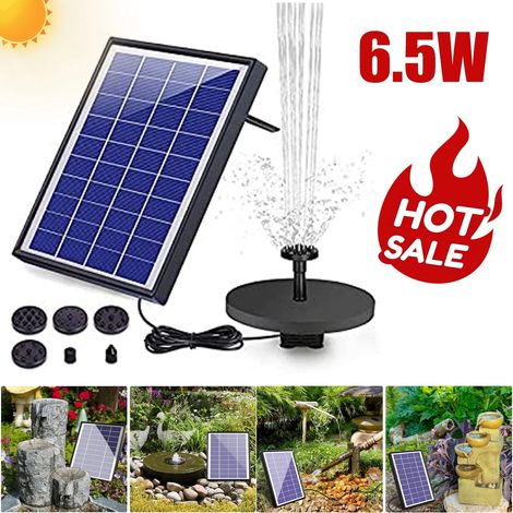 Fontaine solaire 10V 6.5W de mise à niveau de la pompe de bain d'oiseau d'énergie solaire avec 4 buses pour l'étang de jardin (1/5)