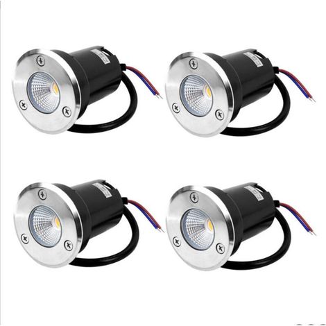 Foco empotrable de exterior para suelo, 5 W, acero inoxidable blanco, IP67, Ø6,5 cm, capacidad de carga 800 kg, 12-24 V CC. (1/5)