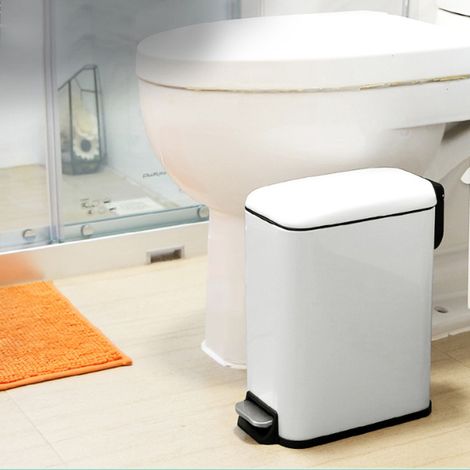 5-Liter-Edelstahl-Treteimer, Abfalleimer, Müllbehälter für Badezimmer, Schlafzimmer (1/5)
