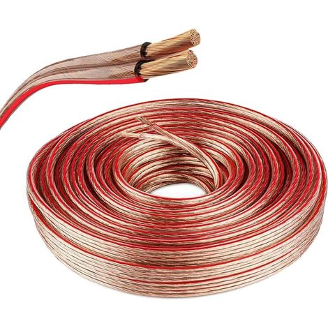 Cavo Audio per altoparlanti 2x1mm2 in rame 10m trasparente Aigostar