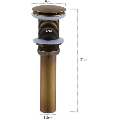 Bonde de lavabo pop-up - - Bronze antique - Sans trou de trop-plein - Inox & laiton - Filtre anti-colmatage (1/5)