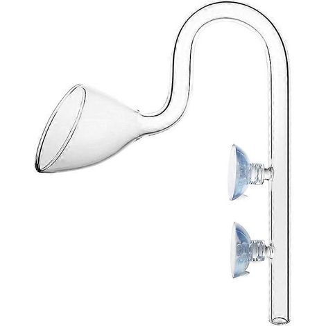 Verre sortie d'eau lys pipe transparent avec ventouses pour aquarium réservoir L - tuyau écoulement poisson bac planté décor filtration silencieuse