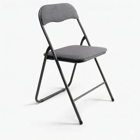 ORION91oficial® - Folding Chair with Padded Fabric in Anthracite Color, 44x46x79cm, Black Frame, Ideal for Office and Horeca Use (1/5)
