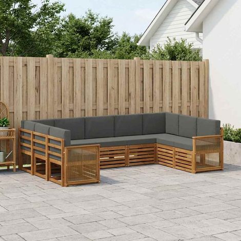 vidaXL Ecksofa Set mit Kissen 7 pcs Natur und Anthrazit (1/5)