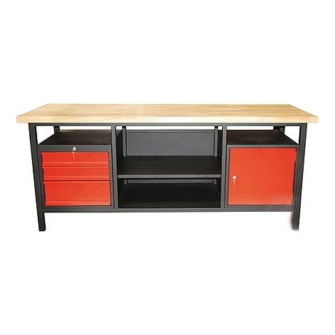 Werkbank Werktisch Arbeitstisch Werkstatttisch 3 Schubladen 1 Tür 2000x680x850cm
