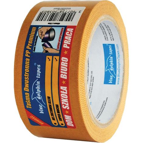 Nastro biadesivo in PP di alta qualità, 48 mm x 25 m, colore blu delfino.