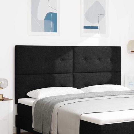 LED Kopfteil mit LED-Lichtleisten Schwarz 180 cm Stoff (1/5)