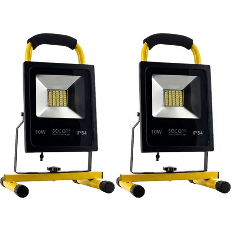 Confezione da 2 proiettori LED portatili Provit con batteria rica