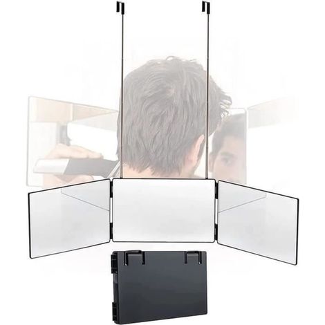 Miroir 3 faces - Self Cut Mirror - Pliable - 360° - Blanc - Salle de bain (1/4)