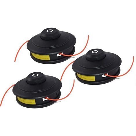 Lot de 3 têtes à double fil à avance automatique pour débroussailleuse Fuxtec - Conception robuste pour une coupe efficace - à installer et à utiliser.