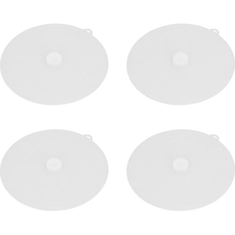 Lot de 4 couvercles en silicone de 23 cm, réutilisables et résistants à la chaleur, pour tasses, bols et assiettes. Compatibles micro-ondes et lave-vaisselle. (1/5)