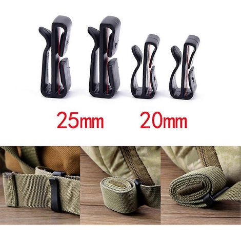 Lot de 10 clips de ceinture MOLLE pour sangles, compatibles avec les sacs à dos tactiques et le camping (20/25 mm). (1/5)