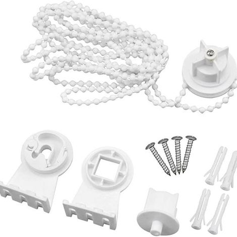 Tête de commande classique pour store enrouleur de 28 mm avec chaînette de 3 mètres, vis et bouchon en caoutchouc (1/5)