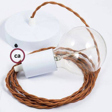 Lampada sospensione creative cables tm22 cavo effetto seta rame (1/3)