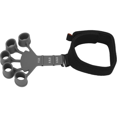 Développeur de doigts en silicone, renforceur de préhension pour main, rééducateur de force digitale, anti-arthrite et syndrome du canal carpien, gris, exerceur de doigts souple. (1/5)