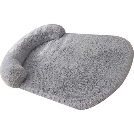 Panier pour chien amovible, doux, confortable, lavable, base antidérapante, chaud et moelleux, gris clair, L : 100 x 75 cm / 39,37 x 29,53 pouces (1/5)