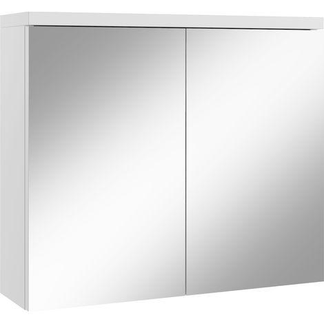 Armadietto a specchio Toledo 80 x 60cm Bianco - specchio armadietto bagno