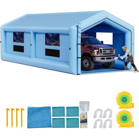 Peinture Auto Propre Tente Gonflable de Pulvérisation 12x5x4 m en Tissu Oxford pour Garage Atelier Automobile (1/5)