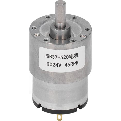 Moteur à engrenage auto-bloquant, torsion puissante, bobine en laiton, réducteur de vitesse CC 24V 45 tr/min (1/5)