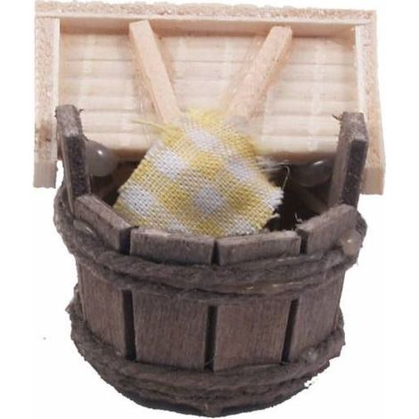MASTELLO LAVATOIO PRESEPE MODELLISMO BERTONI LEGNO 3X3X3 CM
