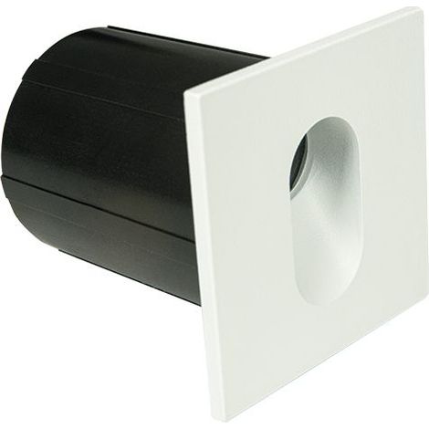 Balise Murale Extérieure LED 3W IP65 IRC90 Carré Blanc Sablé ZAMBELIS E319 - Blanc chaud - 3000K