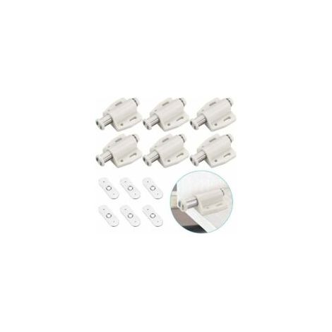 Serrure magnétique à pression, serrure magnétique en plastique, serrure magnétique à fermeture douce pour portes, armoires, tiroirs, placards, portes coulissantes, chambre, cuisine, salle de bain – -  (1/4)