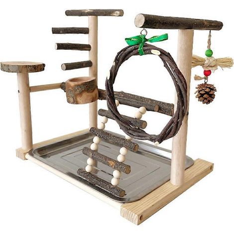 Perchoir stable pour oiseaux, support d'entraînement et balançoire pour cage de perroquet