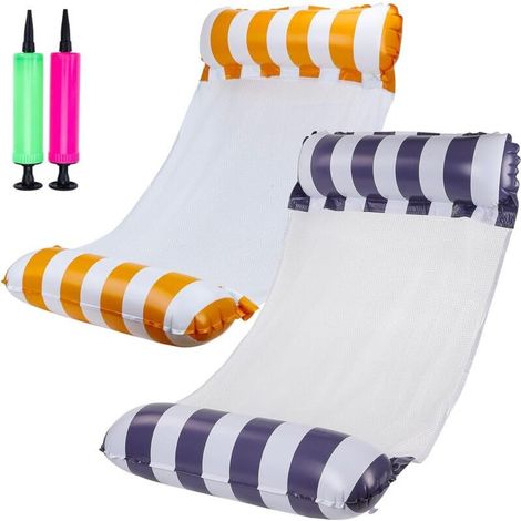 Lot de 2 matelas gonflables pour piscine – 130 x 70 cm – PVC durable – Capacité 110 kg – Utilisation comme hamac ou chaise longue (1/5)