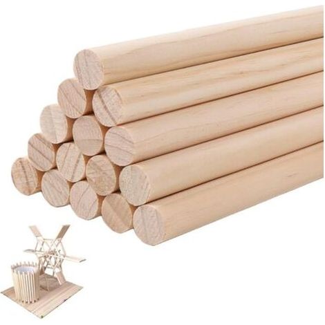15 Pièces Baguette Bois, 30 cm x 1.5 cm Batonnet en Bois pour Bricolage, Artisanat (1/5)