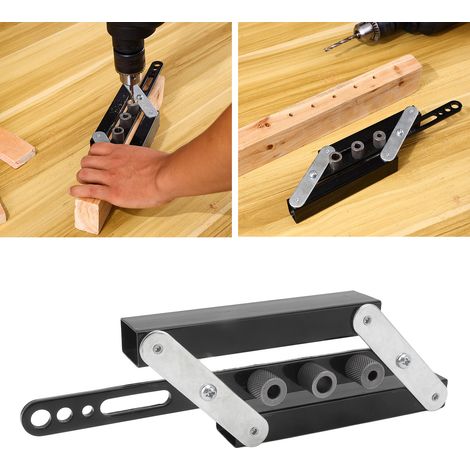 Positionneur de perçage droit 2 en 1, marqueur auto-centreur, foret à rainurer, outils de menuiserie pour le bricolage (1/5)