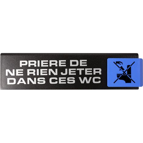 Plaque de porte Priére de ne rien jeter dans les WC - Europe design 175x45mm - 4261171