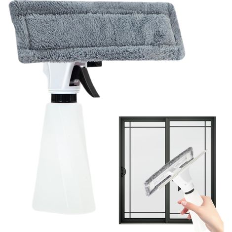 Raclette de nettoyage – Grattoir de douche avec flacon pulvérisateur, appareil de nettoyage multifonction pour portes, miroirs, vitres de voiture, salle de bain, cuisine (1/5)