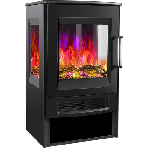 Jiubiaz Camino elettrico da terra, 900/1800 W, timer da 1 a 8 ore, termostato regolabile (1/5)