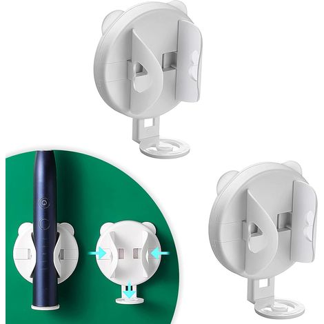 Porte-brosse à dents mural à serrage automatique 2 PCS (blanc + blanc)