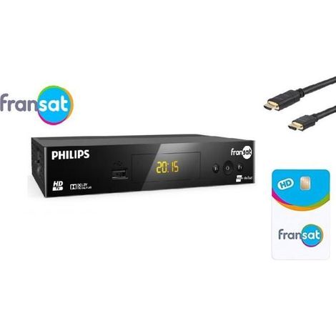 TERMINAL RÉCEPTEUR SATELLITE EUTELSAT PHILIPS DSR3031F FRANSAT + HDMI+ CARTE FRANSAT