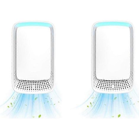 Lot de 2 purificateurs d'air silencieux à brancher pour la maison, avec technologie d'ionisation négative, pour chambre, animaux domestiques, cuisine et bureau. (1/5)