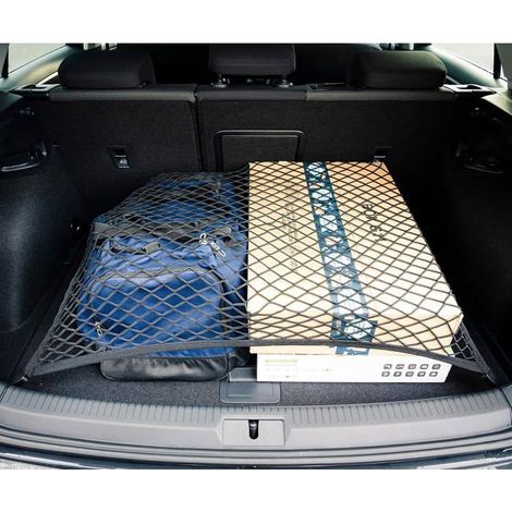Ecleanfy - Filet à bagages 100 x 60 cm - Convient aux grandes voitures et aux camping-cars, offrant rangement et sécurité dans le coffre. (1/5)