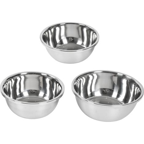 Set mit 3 Edelstahlschüsseln (26 cm, 28 cm, 30 cm) – Dicke Rührschüsseln für vielseitige Küchen (1/5)