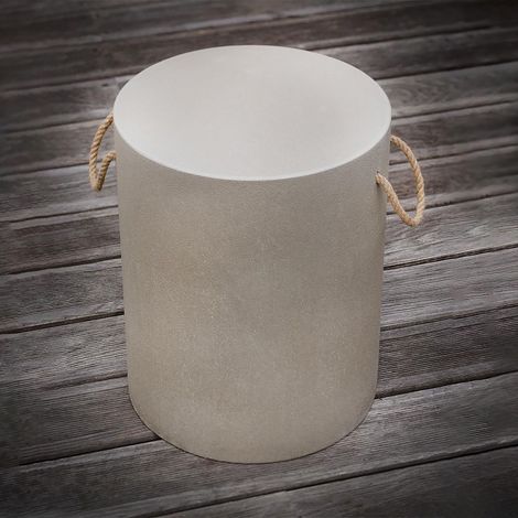 EDGE - Tabouret en Résine Finition Béton - Gris Clair - Design Contemporain et Solide - Parfait pour Salon ou Terrasse Moderne