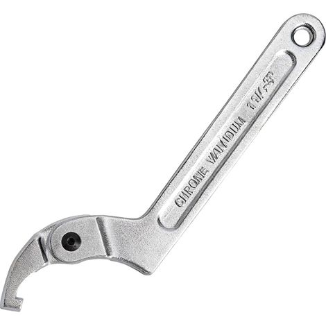 8 Inch Adjustable C Lug Wrench - Hakenschlüssel Carbon Steel for Split Nuts, Round Nuts, Shock Absorbers, Water Meters, Mechanical Work (1/5)