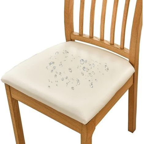 Lot de 1 housse de chaise de salle à manger imperméable, housse de chaise en similicuir avec fermeture à boucle pour chaises de salle à manger et de cuisine (1/5)