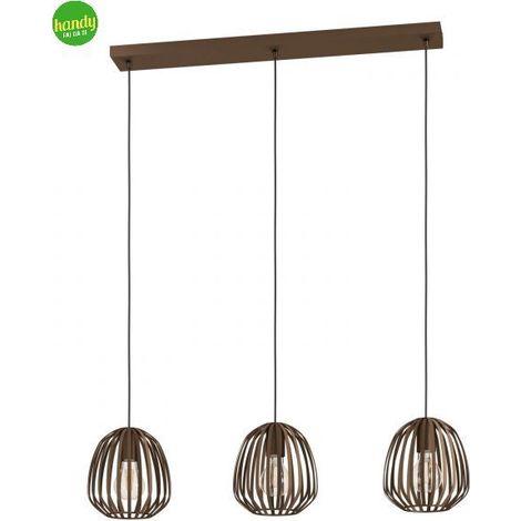 Lampada a sospensione ESPINAL Eglo 3xE27 in acciaio color bronzo (1/4)