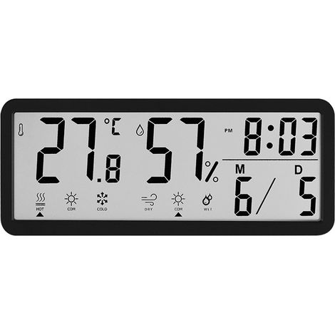 Simple large screen clock, living room wall clock, temperature display, modern clock, wall-mountable/freestanding, digital wall clock, modern decorative wall clock for living room, small table clock f (1/5)