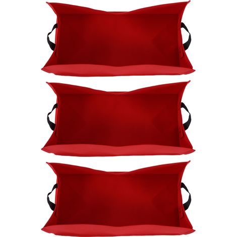 Lot de 3 sacs de culture carrés en non-tissé épais, 60x30x20 cm, rose, pour plantes, arbres, semis, jardinage. (1/5)