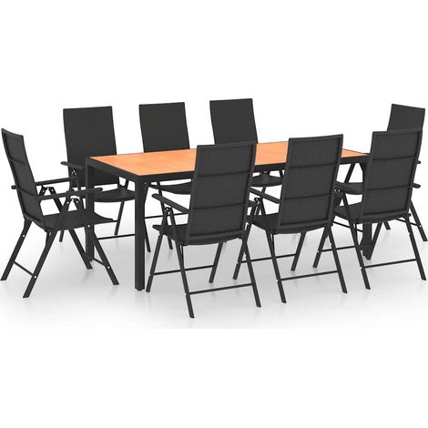 Maison Exclusive - Set da Pranzo da Giardino 9 pz Nero e Marrone (1/5)