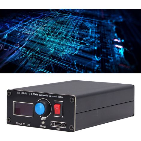 ATU-100 Mini tuner d'antenne automatique 1,8-55 MHz avec écran OLED de 0,96 pouce et port de chargement USB. (1/5)