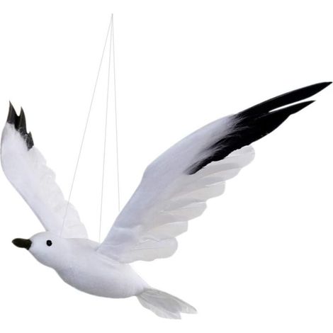 Statue d'oiseau artificielle en mousse à suspendre en forme de mouette volante pour décoration de fête de mariage sur la plage (1/4)